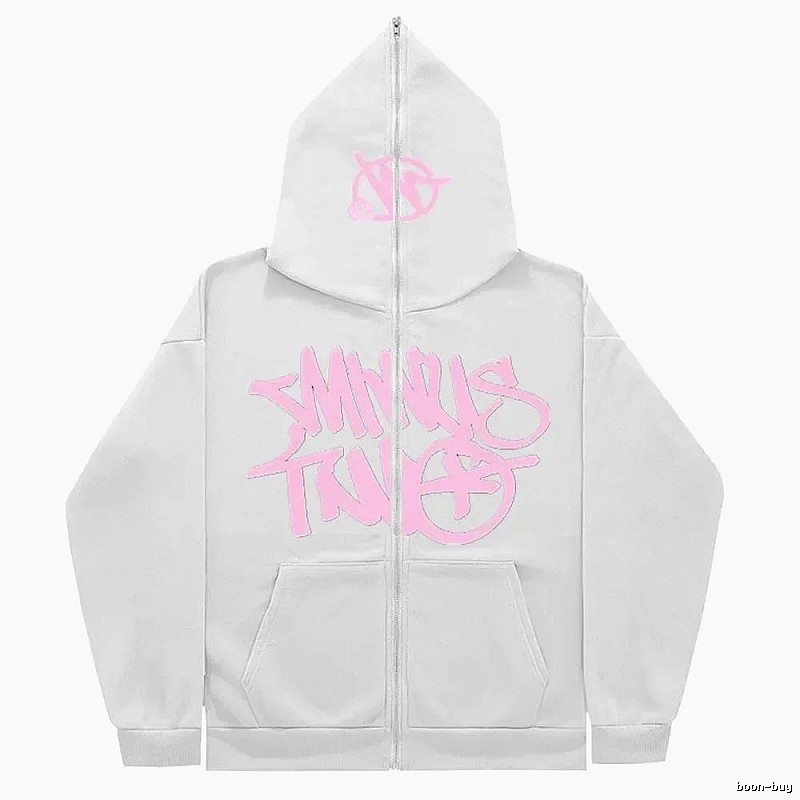 Trapstar Daily Graphic zip hoodie Black Zip Pink with Visual Detail