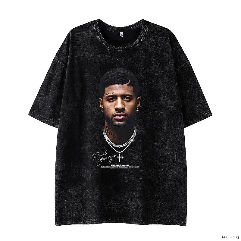 Tupac Logo Detail Portrait graphic T-shirt Black Tupac Collage with Relaxed Feel