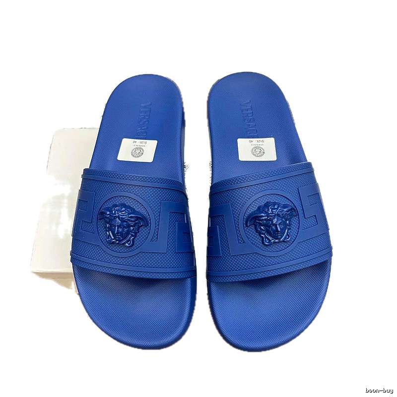 Versace Medusa Light Luxury Trendy Brand Blue Slides