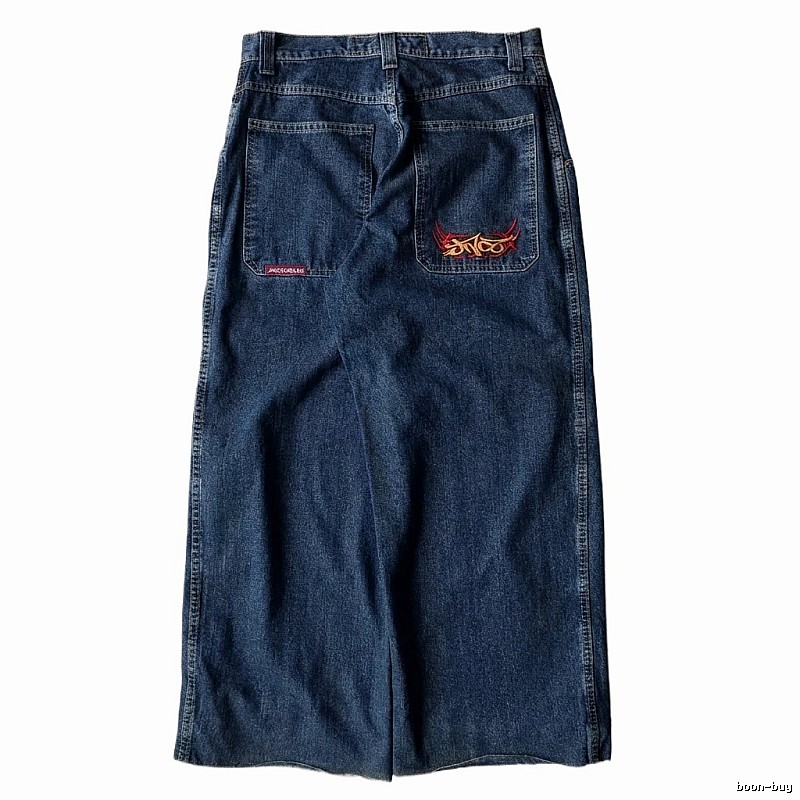 Y2K Big Orange Denim Blue Long Dress