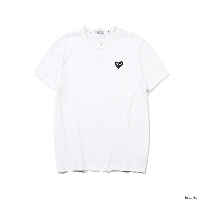 Comme des Garcons PLAY 2021-95 White Style 2195 Heart Logo T-Shirt Layered Outfit