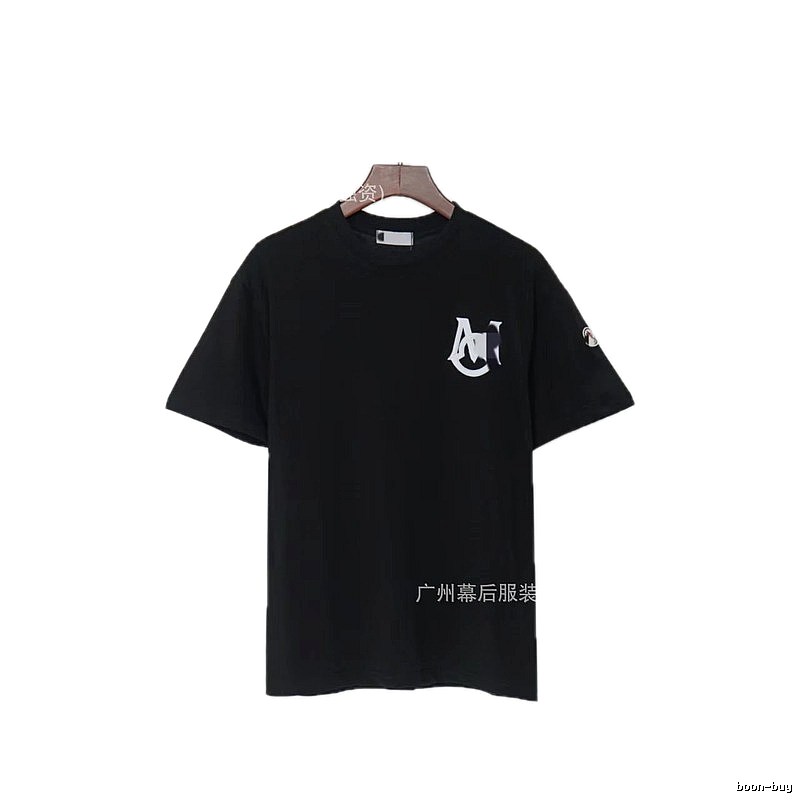 Moncler Printed Casual Style Black T-Shirt