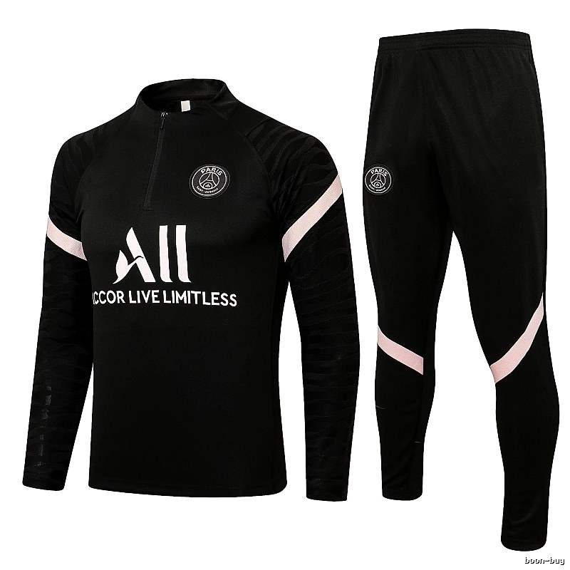 Paris Saint-Germain 2021-22 Black Training Tracksuit Set Everyday Rotation